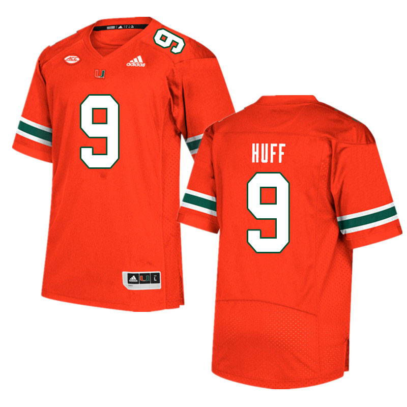 Men #9 Avery Huff Miami Hurricanes College Football Jerseys Sale-Orange